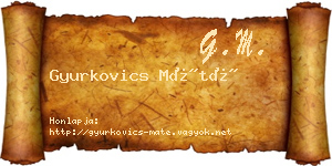 Gyurkovics Máté névjegykártya