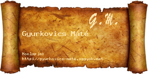 Gyurkovics Máté névjegykártya