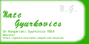 mate gyurkovics business card